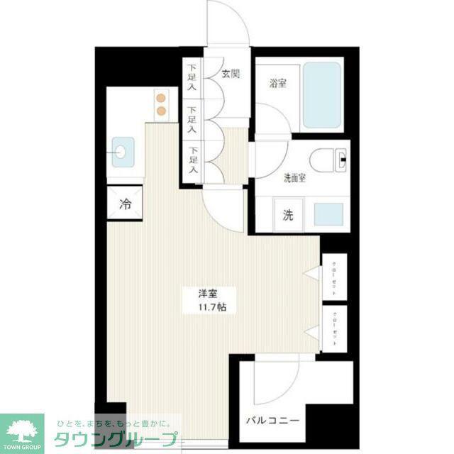 カスタリア高輪台(ワンルーム/9階)の間取り写真