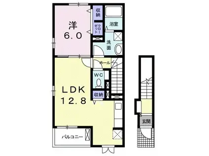 セントポーリアI(1LDK/2階)の間取り写真