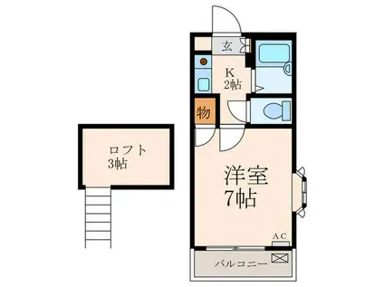 片野JMハウス(1K/2階)の間取り写真
