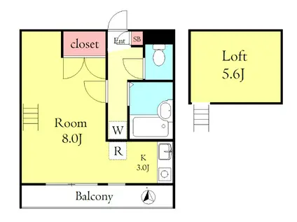 コージコート エム(1K/2階)の間取り写真