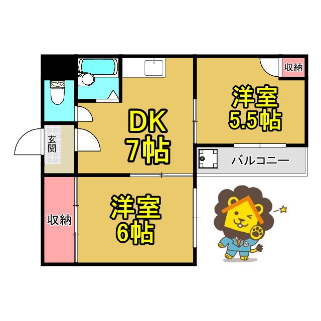 サンシャイン御幸(2DK/3階)の間取り写真