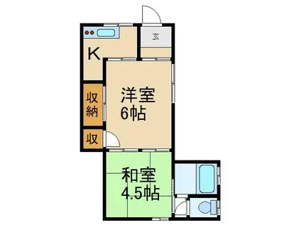 金田文化(2K/1階)の間取り写真