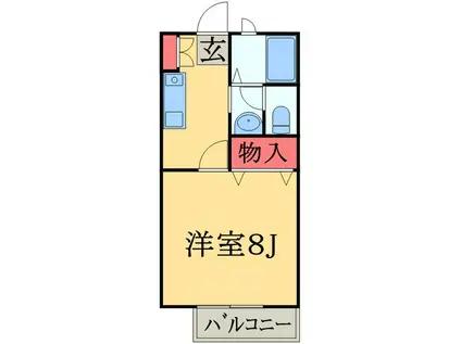 SALUTE TSUGA(1K/2階)の間取り写真