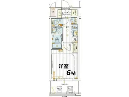 エステムコート新大阪XVフロウ(1K/8階)の間取り写真