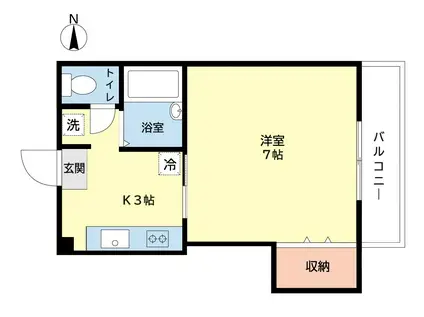 トピアII(1K/4階)の間取り写真