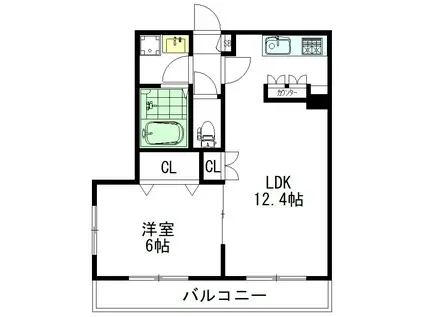ドムス ウルラ(1LDK/1階)の間取り写真