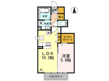 エミネント千早(1LDK/1階)の間取り写真
