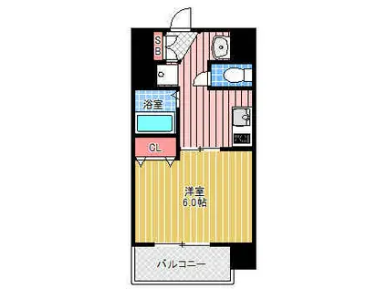 HERITAGE夕陽丘(1K/5階)の間取り写真