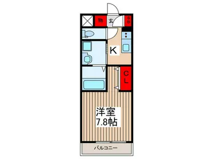 トポリーノ(1K/3階)の間取り写真