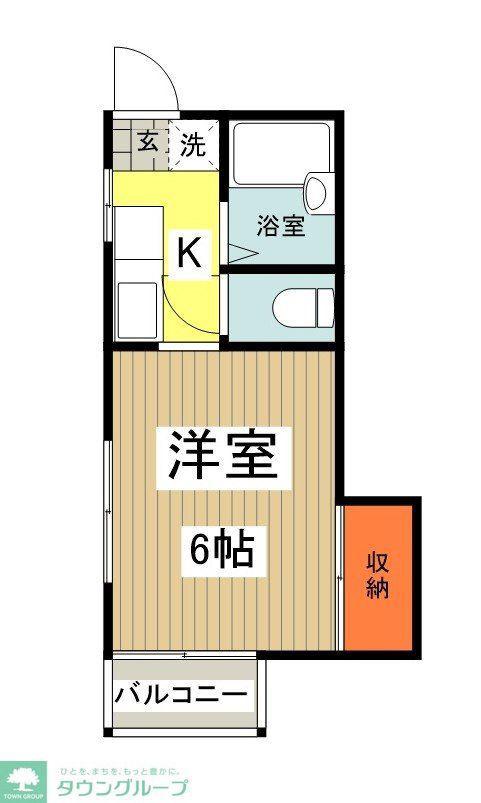 コーポヴェルデ 東棟(1K/2階)の間取り写真