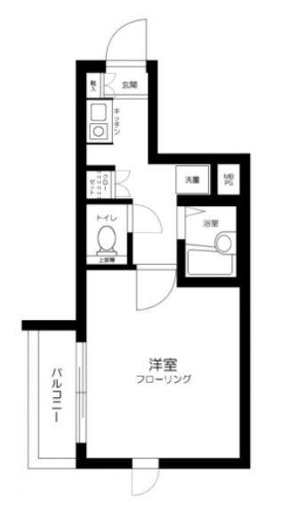 アヴァンティ哲学堂公園(1K/2階)の間取り写真
