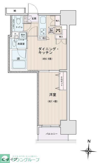 エスティメゾン錦糸町II(1DK/5階)の間取り写真