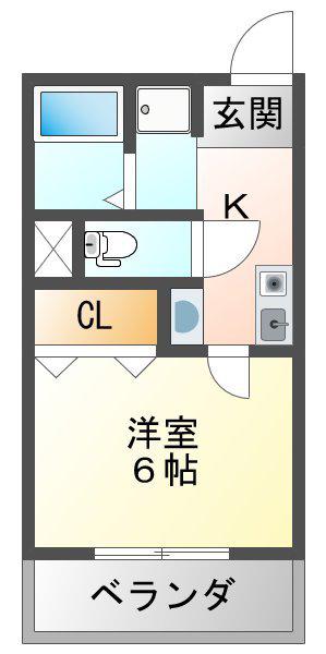 MY尼崎(1K/9階)の間取り写真