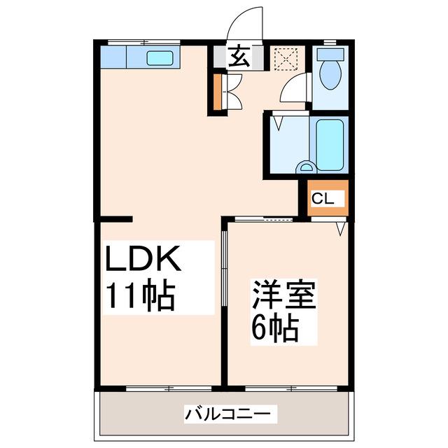 ル・クレール(1LDK/2階)の間取り写真