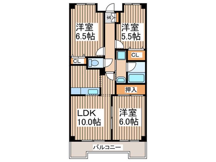 ファミール・セヤ(3LDK/6階)の間取り写真