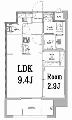 エンクレスト天神LARK(1LDK/4階)の間取り写真
