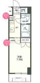 NO70 HARBOR サウス TOWER(1K/6階)の間取り写真