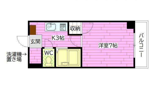 アドラー隅本(1K/1階)の間取り写真