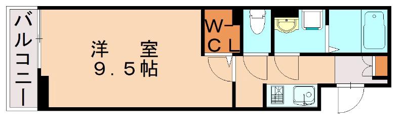 ボヌールA(1K/1階)の間取り写真