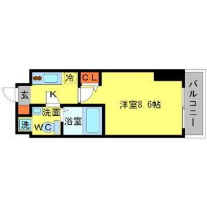 SERENITE江坂四番館(1K/4階)の間取り写真