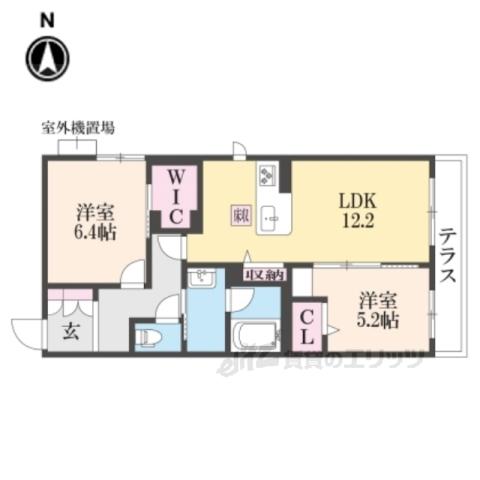 SHAMAIONSTELLARISAIA(2LDK/1階)の間取り写真