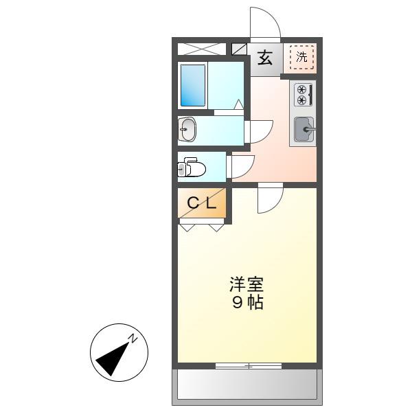 エポックハシマ II(1K/1階)の間取り写真