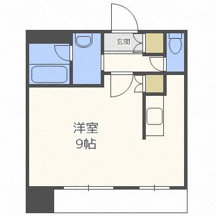 プレジデント豊平(1K/6階)の間取り写真