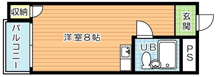アルゴ境川(ワンルーム/2階)の間取り写真