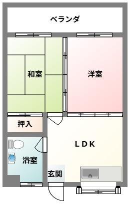コーポ510(2LDK/1階)の間取り写真