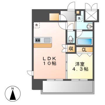 スプランディッド大須門前町(1LDK/11階)の間取り写真