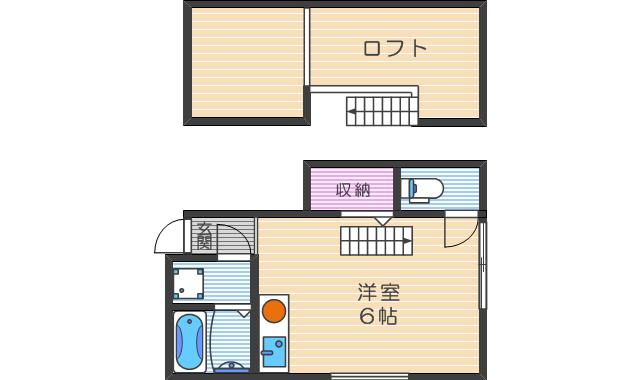 花荘(ワンルーム/2階)の間取り写真