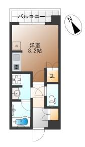 シティタワー新宿(ワンルーム/12階)の間取り写真