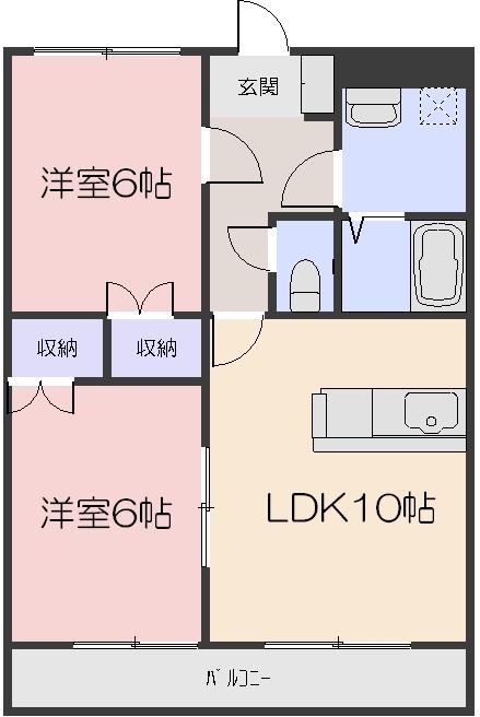 パーチェ・青江(2LDK/1階)の間取り写真