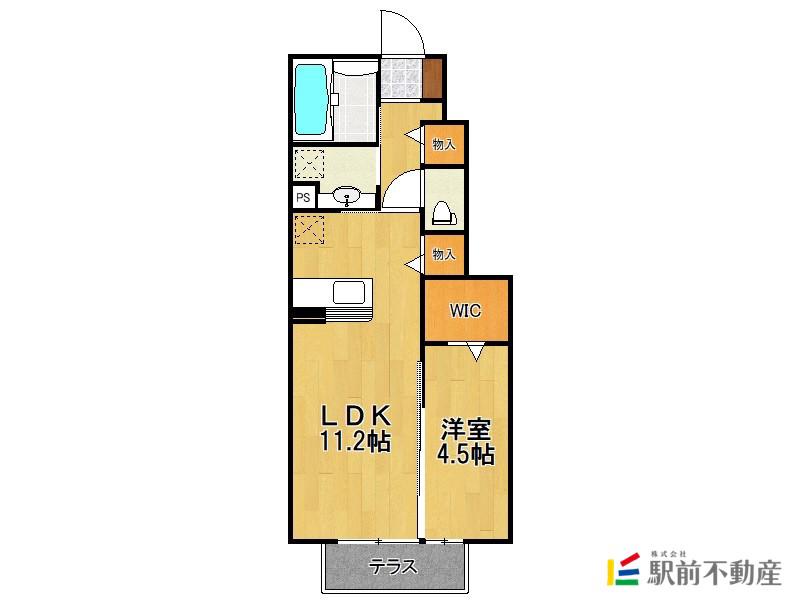 ヴェルドミール・大山II(1LDK/1階)の間取り写真