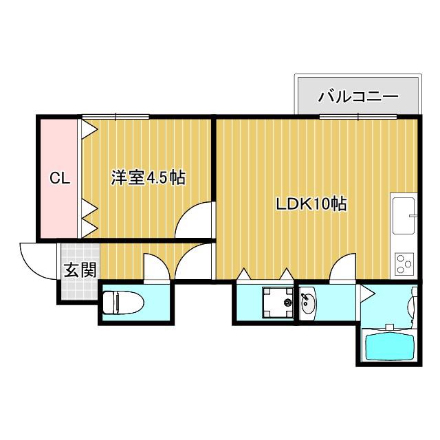 ゴールドスター桜の町(1LDK/1階)の間取り写真