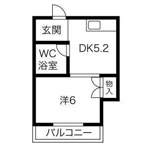 山野マンション(1DK/4階)の間取り写真