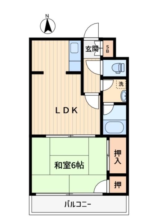 クレール山本(1LDK/2階)の間取り写真