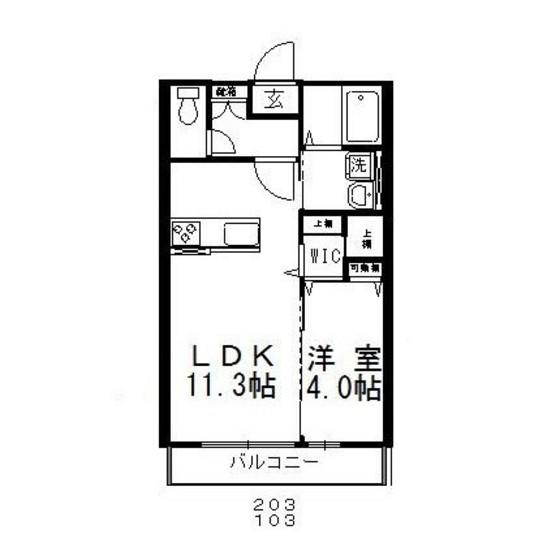 アルカ・ソラーレIII(1LDK/2階)の間取り写真