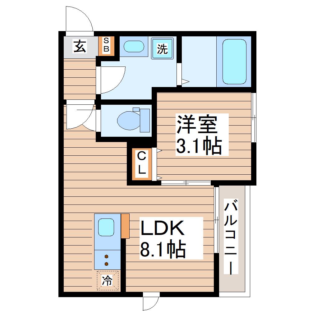 LIRIOII(1LDK/2階)の間取り写真