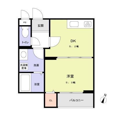 コンフォルタ中津(1DK/2階)の間取り写真