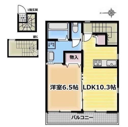 B・キャッスル十条(1LDK/3階)の間取り写真