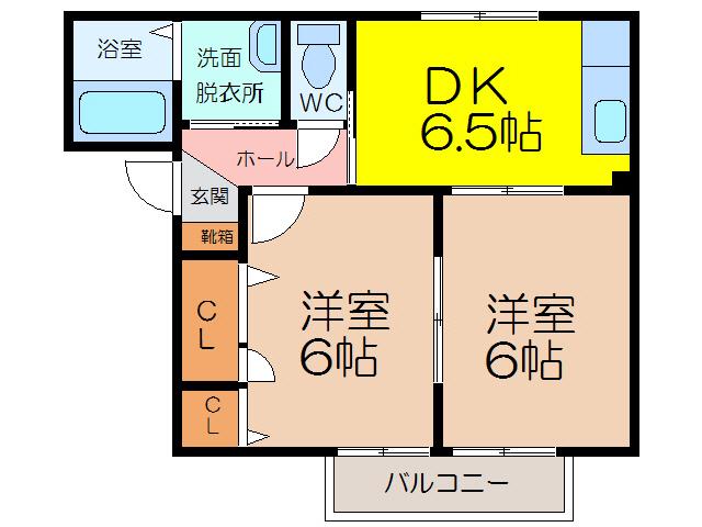 パークハイツV (2DK/2階)の間取り写真