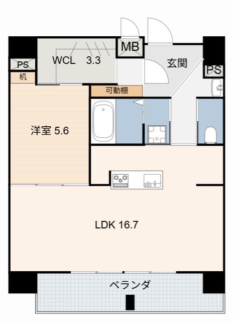 豊田駅前ビル(1LDK/11階)の間取り写真