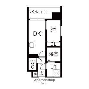 MODERN PALAZZO 大濠スクエア(1DK/4階)の間取り写真