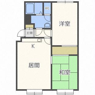 清田サンハイム1(2LDK/3階)の間取り写真