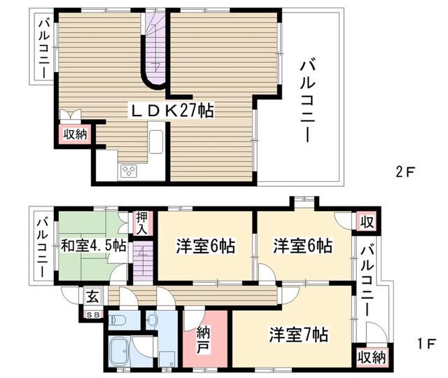 カーサ高社(4SLDK/4階)の間取り写真