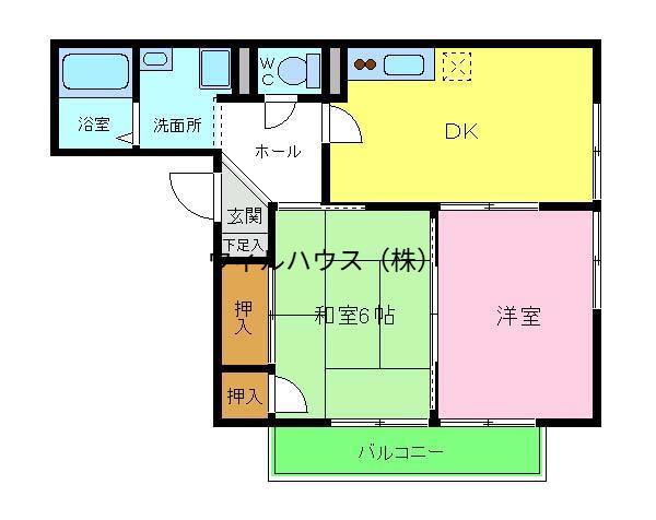 ラフォーレKS(1LDK/2階)の間取り写真