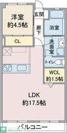 名栄ビル(1LDK/3階)の間取り写真