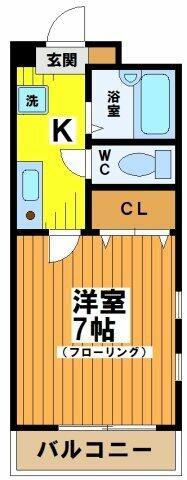 ウィリアムヒルズ高井戸(1K/1階)の間取り写真