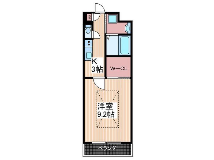 CASA DI PIACERE(1K/3階)の間取り写真